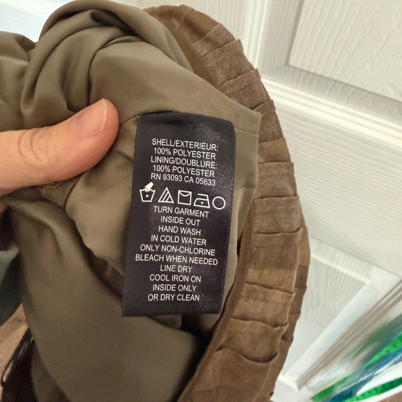 Nic + Zoe Faux Suede Pleated Midi Skirt Brown Size 8 - Picture 7 of 7